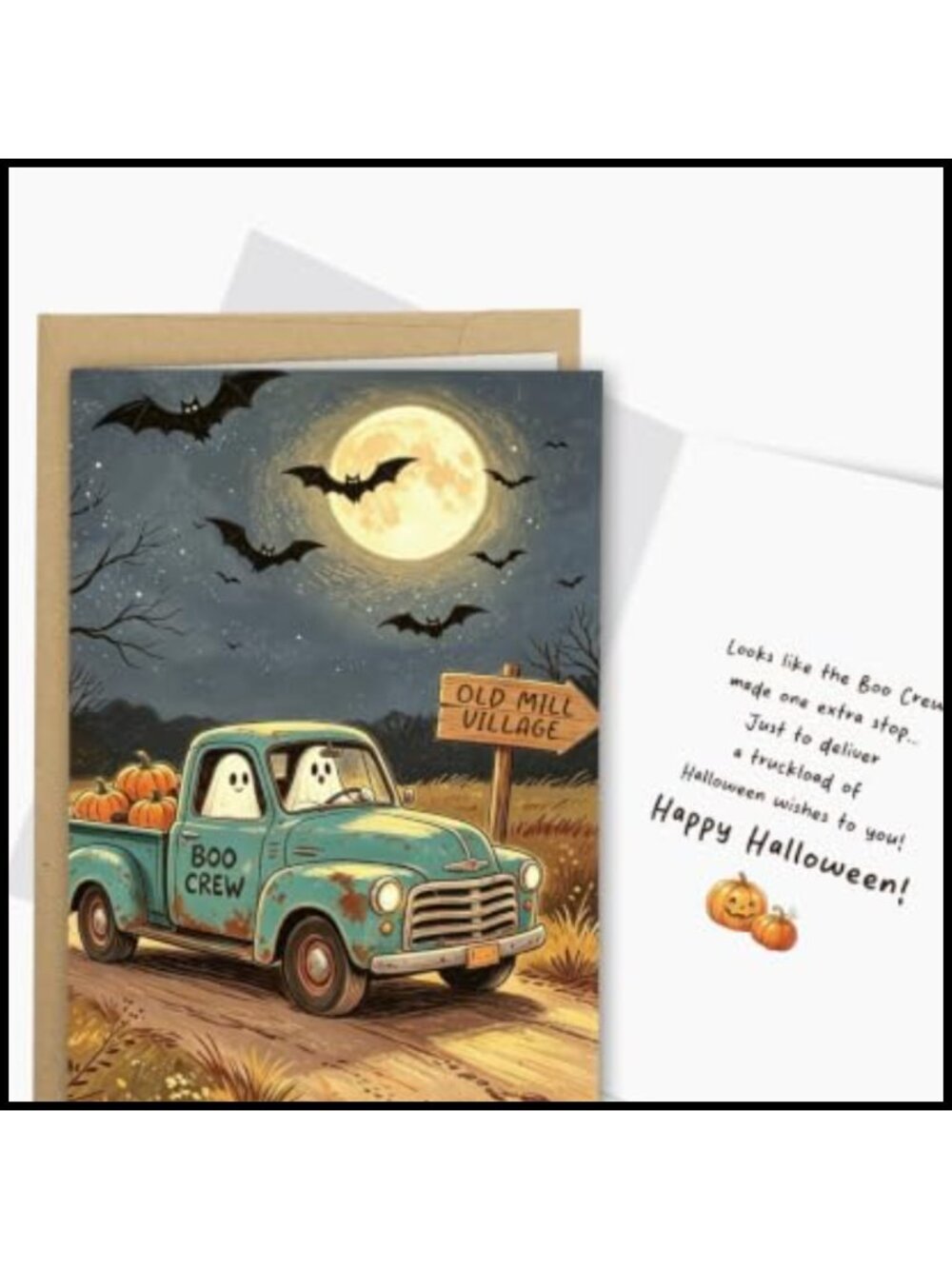 Vintage Halloween Greeting Card 8x5.3 Folded 300gsm Cardstock